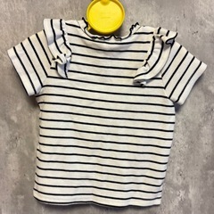 しまむら フリル 半袖Tシャツ 100サイズ ボーダーの画像