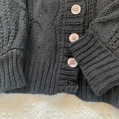 ご予約済み☆
ケーブルニットカーディガン　黒の画像