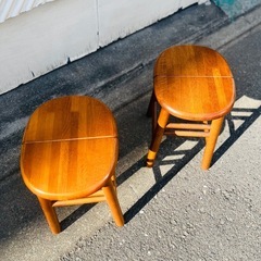 （在庫2点）　カリモク　karimoku スツール　木製　椅子　イス　チェア　楕円　ウッドスツール　棚　台　花台　サイドテーブル　ミニテーブル　検　ビンテージ　※1点でのお値段です  karimoku wooden stool の画像