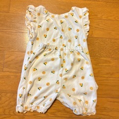 バースデイ　レモン柄　ベビーパジャマ　半袖　タオル地　90サイズの画像