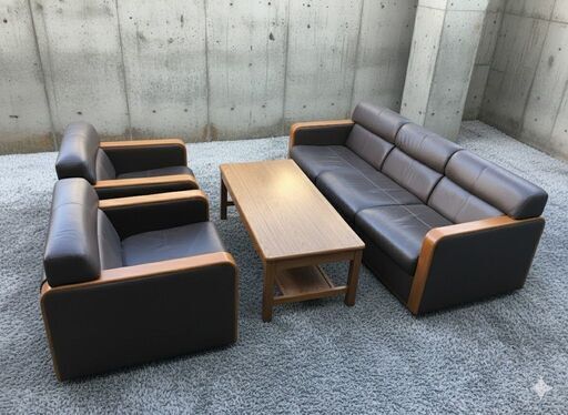 hf251211-008Z KOKUYO 応接セット ３人掛けソファ 一人掛けソファ×２ テーブル オフィス 会議室