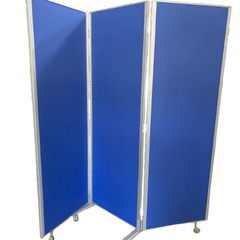 パーティション　３連　可動式　青　Ｈ1800　（在庫：2）の画像