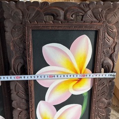 木枠のプルメリアの絵①の画像