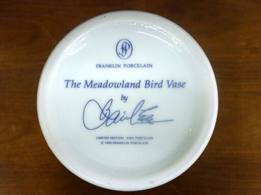 ☆FRANKLIN PORCELAIN 花瓶 フラワーベース The Meadowland Bird Vase By Basil Ed
