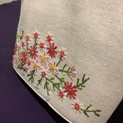 ビーズ刺繍のミニトートバッグの画像