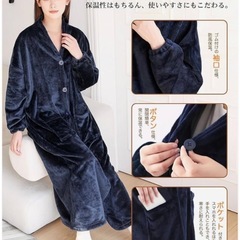 冬吸湿発熱 暖かい 防寒 男女兼用 ガウン ルームウェア 着るブランケットの画像