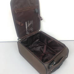 ss8162　アジア・ラゲージ ソフトキャリーケース 茶 ジッパー式 4輪 TSAロック 小型 A.L.I スーツケース ブラウン 旅行バッグ 鞄 キャリーバッグ 旅行 出張 小さめ コンパクト ソフトキャリー 中古の画像