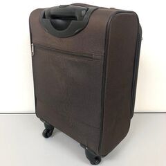 ss8162　アジア・ラゲージ ソフトキャリーケース 茶 ジッパー式 4輪 TSAロック 小型 A.L.I スーツケース ブラウン 旅行バッグ 鞄 キャリーバッグ 旅行 出張 小さめ コンパクト ソフトキャリー 中古の画像