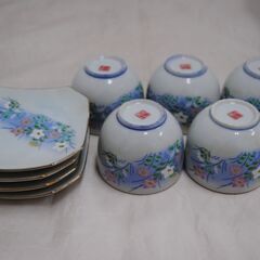 [1796J] 有田焼 茶の間揃 湯呑み 小皿 9点セット の画像
