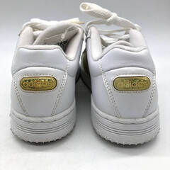 ss8164　アディダス ジュニア スニーカー 22.5cm ホワイト×ゴールド 元箱入り adidas SS ADIINSPIREDK バスケットボールシューズ 白 レースアップ 子供用 靴 スニーカー 中古の画像