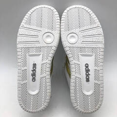 ss8164　アディダス ジュニア スニーカー 22.5cm ホワイト×ゴールド 元箱入り adidas SS ADIINSPIREDK バスケットボールシューズ 白 レースアップ 子供用 靴 スニーカー 中古の画像