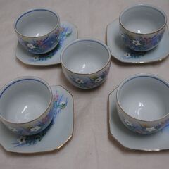 [1796J] 有田焼 茶の間揃 湯呑み 小皿 9点セット の画像
