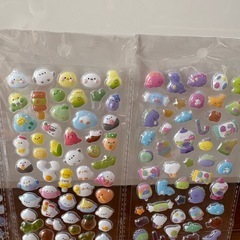 新品★ぷくぷくシール 3Dシール 立体シール ボンボンドロップシール 4枚セットの画像