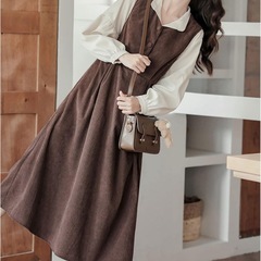 【新品】ワンピーススーツ レディース 秋冬 2点セット S～L ワンピース 長袖 ロング かわいい きれいめ オフィス セットアップ の画像