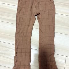 スボン120cm / ベージュ / 茶色 / チェック柄の画像
