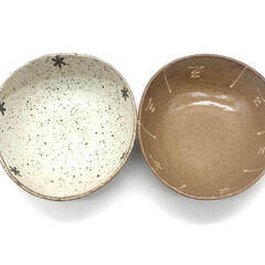 ss8168　絵変わり 浅鉢 6枚セット オーバル系 ボウル space？ 陶器 和テイスト 食器 カレー パスタ サラダ 多様丼 しずく型 オシャレ 深皿 中古の画像