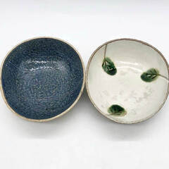 ss8168　絵変わり 浅鉢 6枚セット オーバル系 ボウル space？ 陶器 和テイスト 食器 カレー パスタ サラダ 多様丼 しずく型 オシャレ 深皿 中古の画像