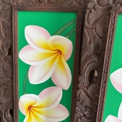 木枠のプルメリアの絵②の画像