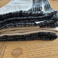 コットンラグ 140×200 cm ホワイト/ネイビーの画像