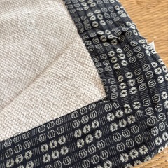 コットンラグ 140×200 cm ホワイト/ネイビーの画像