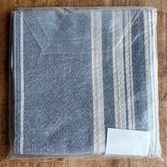 【新品未開封】綿しじらロングのれん＊璃青ブルーの画像