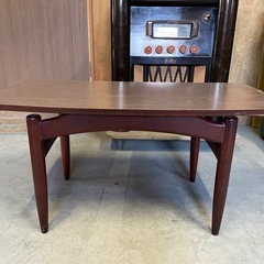 ☆難あり☆ 修繕出来る方どうぞ！テーブル　ローテーブル　昭和レトロ　90cm×45cm 中古品の画像