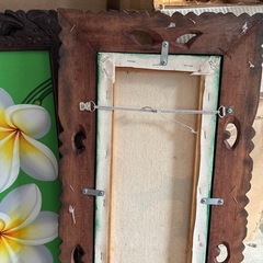 木枠のプルメリアの絵③の画像