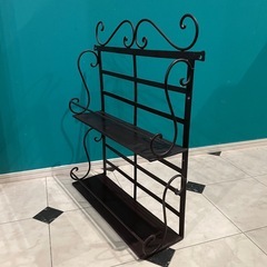 アイアンラック　アイアン　ウォール　シェルフ　ブラウンの画像