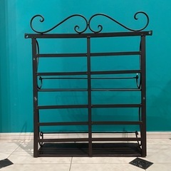 アイアンラック　アイアン　ウォール　シェルフ　ブラウンの画像