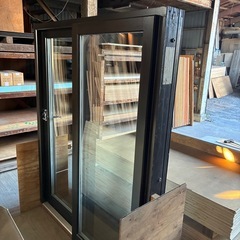 北欧輸入　木製3層ガラス　高断熱片引き戸窓サッシの画像