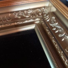 アンティーク 貴石画 宝石アート 額縁入り 花瓶と花 アメジスト 琥珀 翡翠の画像