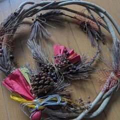 無料！ハンドメイド　お正月飾り　クリスマスリース※近日処分の画像