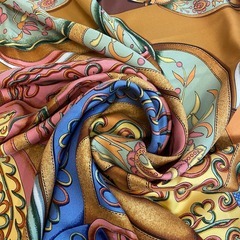 エルメス HERMES スカーフ カレ90 Festival 祭典 ブラウンの画像