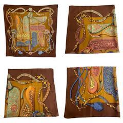 エルメス HERMES スカーフ カレ90 Festival 祭典 ブラウンの画像