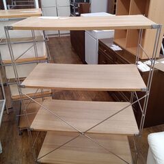 ★リユースのサカイ水戸店★無印良品ステンレスユニットシェルフベージュH119×D39.5×W83.5クリーニング済みMT6658の画像