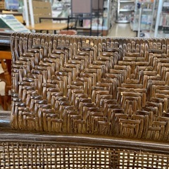 【ジモティー割引で最大15％OFF⭐️】ラタン　回転チェア　ダークブラウンの画像