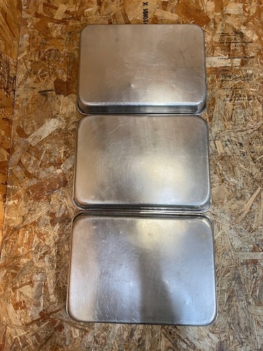 C(7750) ステンレス 角バット 3個セット 18-8 キッチンバット 業務用 調理器具 厨房用品 飲食店 店舗用 中古