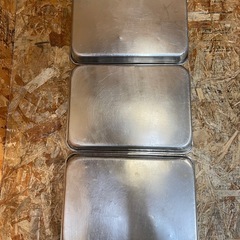 C(7750) ステンレス 角バット 3個セット 18-8 キッチンバット 業務用 調理器具 厨房用品 飲食店 店舗用 中古の画像