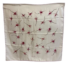 エルメス HERMES スカーフ カレ90 Fleurs De Fuchsia フクシャの花 ソルド品 アイボリーの画像