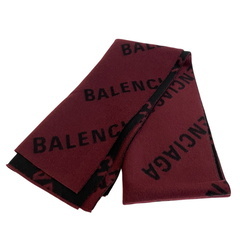バレンシアガ BALENCIAGA マフラー ロゴ入り スカーフ 685514 420B8 レッドの画像