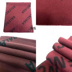 バレンシアガ BALENCIAGA マフラー ロゴ入り スカーフ 685514 420B8 レッドの画像