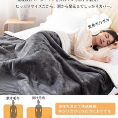 電気毛布⭐️掛け敷き兼用 大判 190×130cm セミダブル 洗濯ネット付きの画像