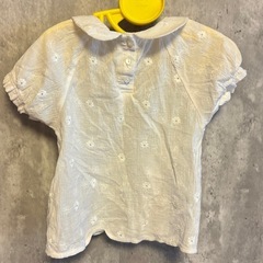 しまむら 半袖ブラウス 100cm ホワイト キッズ ベビー 子供服の画像