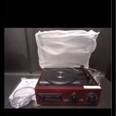 激レア　木製 コンパクトレコードプレーヤー カセット付 TT-1998 未使用品の画像