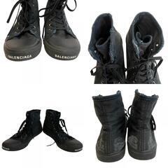 バレンシアガ BALENCIAGA 27.5 スニーカー PARIS HIGH TOP ダメージ加工 ハイカット 688752 ブラックの画像