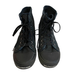 バレンシアガ BALENCIAGA 27.5 スニーカー PARIS HIGH TOP ダメージ加工 ハイカット 688752 ブラックの画像