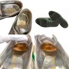 プラダ PRADA 23 その他靴 エスパドリーユ ウイングチップ 1E206D シルバーの画像