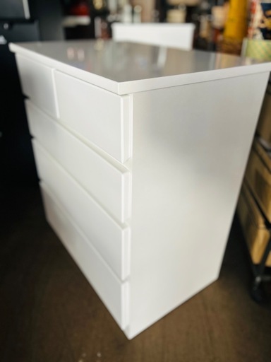 【在庫2→1点】COLEO CHEST 604 コレオチェスト 60-4 ホワイト 5段チェスト White Chest Storage Drawer Cabinet タンス 収納家具 ハイグロス 光沢仕上げ 幅60cm 奥行42cm 省スペース 収納力 大容量　