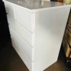 【在庫2点各売り】COLEO CHEST 604 コレオチェスト 60-4 ホワイト 5段チェスト White Chest Storage Drawer Cabinet タンス 収納家具 ハイグロス 光沢仕上げ 幅60cm 奥行42cm 省スペース 収納力 大容量　の画像