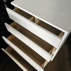 【在庫2点各売り】COLEO CHEST 604 コレオチェスト 60-4 ホワイト 5段チェスト White Chest Storage Drawer Cabinet タンス 収納家具 ハイグロス 光沢仕上げ 幅60cm 奥行42cm 省スペース 収納力 大容量　の画像